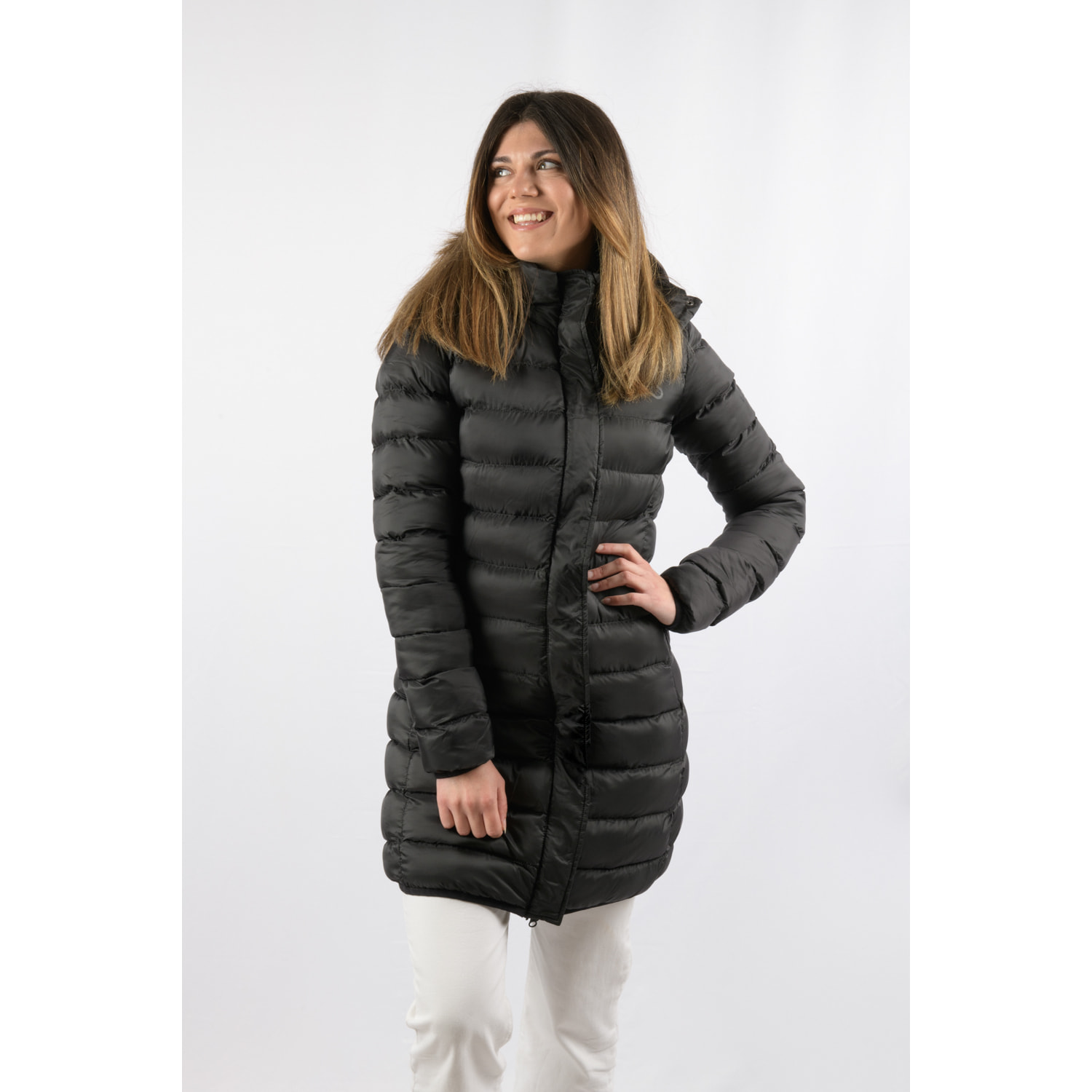 Chaqueta Munich Long Jacket marca ECOON - Negro