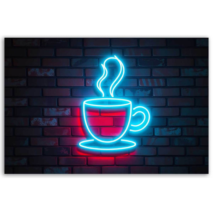 Tableau néon tasse de café Toile imprimée