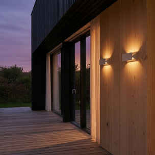 Forlight Shape - Aplique LED Exterior Modulable y Orientable para Jardín y Terraza. Aplique de Pared con LED 4.5W Blanco Cálido