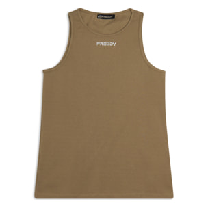 Canotta donna regular fit in cotone elasticizzato