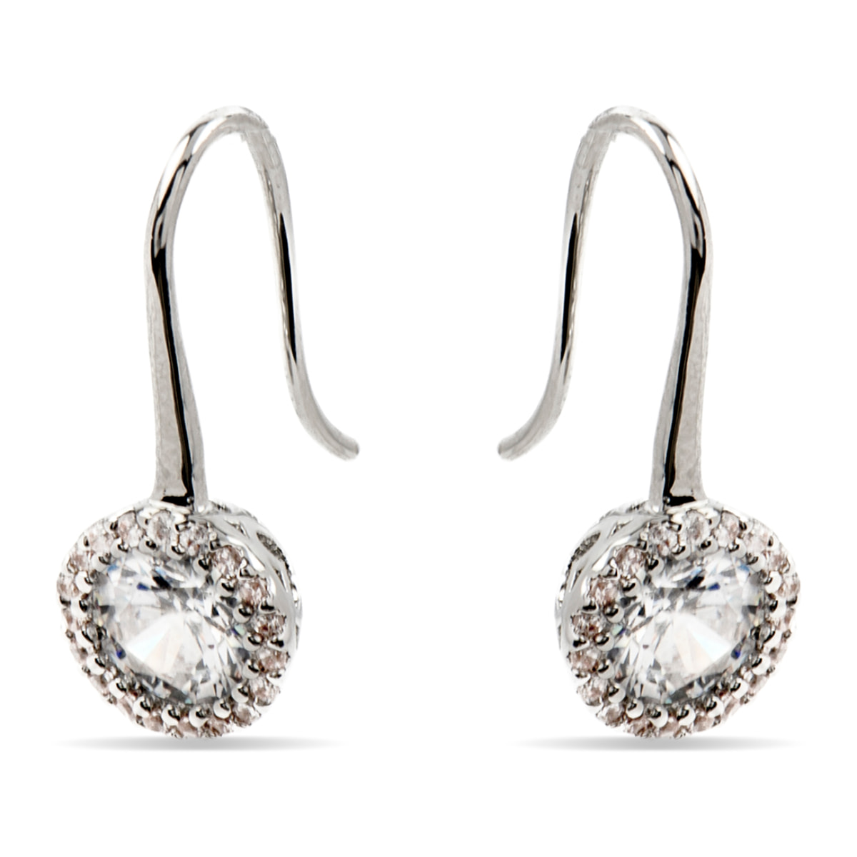 Pendientes con Circonita Brillante acabado plata