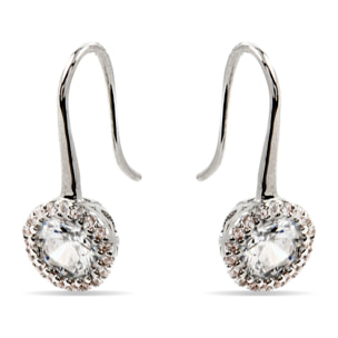 Pendientes con Circonita Brillante acabado plata