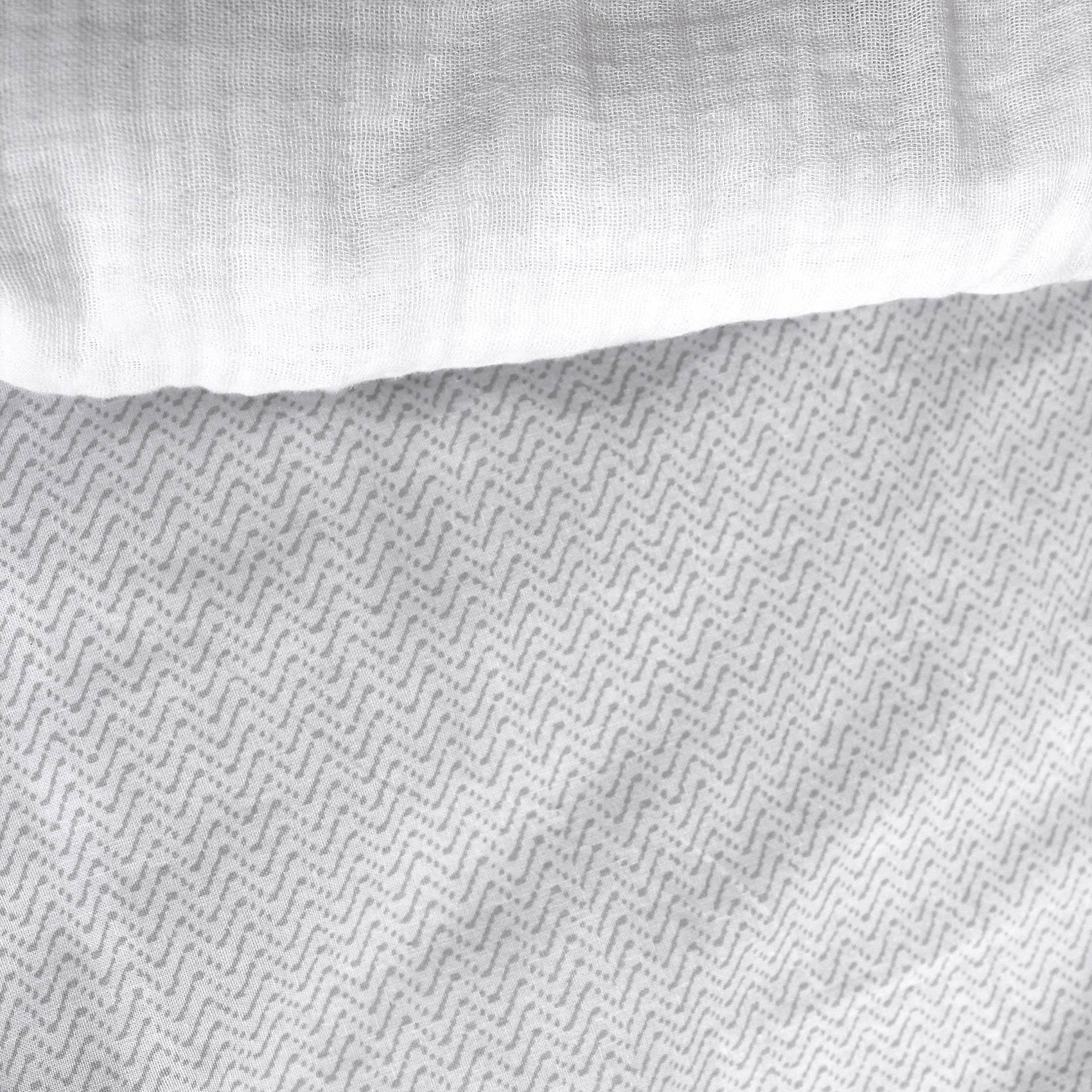 Parure de lit géométrique et réversible - Blanc