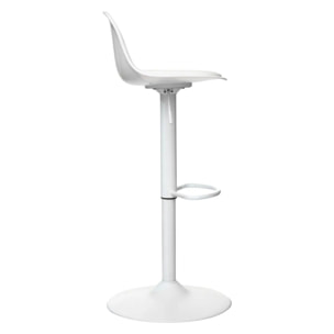 Chaise de bar "Aiko" - blanc - hauteur ajustable