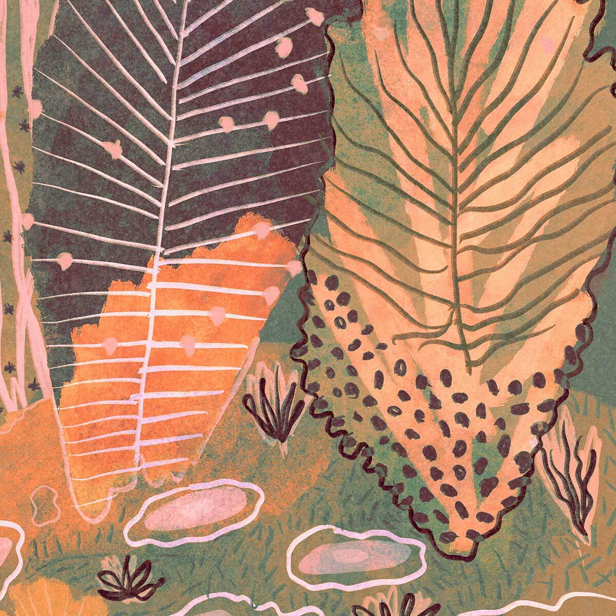 Affiche enfant forêt magique  Affiche + cadre en bois - Chêne