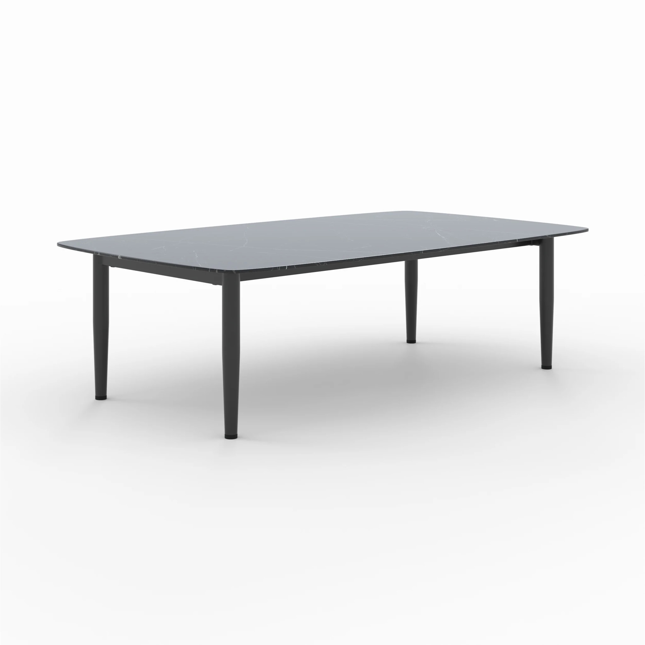 Table basse de jardin en verre effet marbre - Wilo