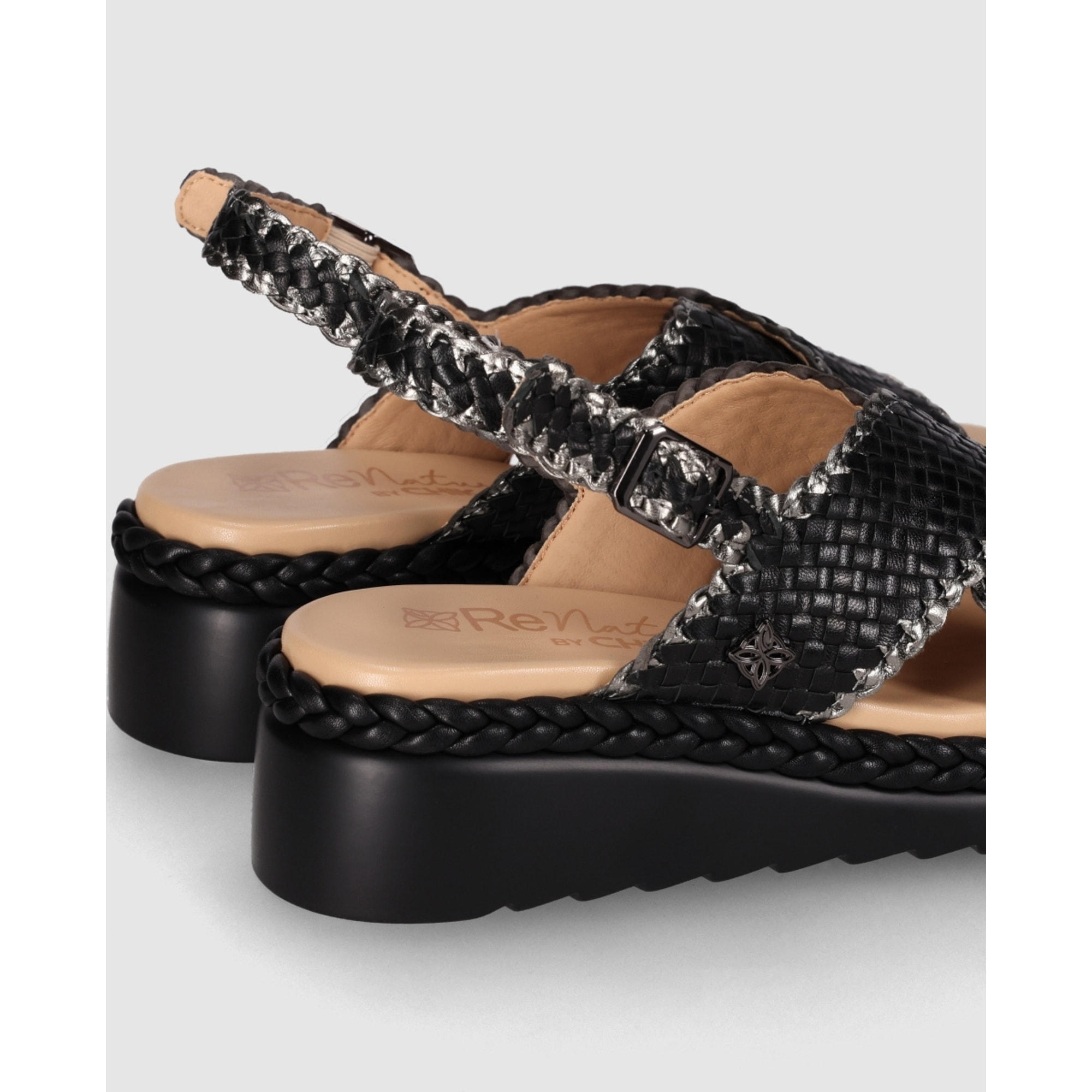 Sandalias de Piel - Negro - Tacón: 5 cm
