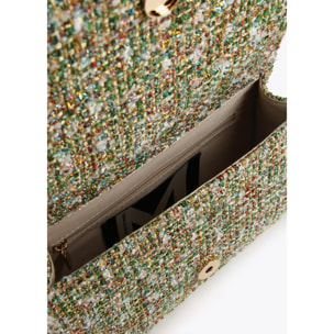 Borsa a tracolla con patta in tweed