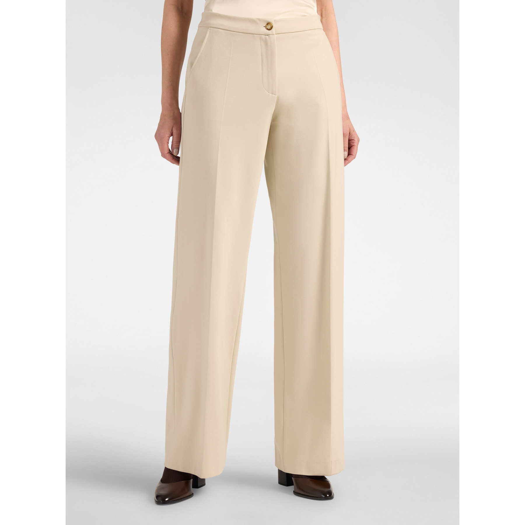 Elena Mirò - Pantaloni dritti in misto viscosa - Beige