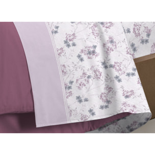 Completo Lenzuola In Calda Flanella Made In Italy Linea Europa Petra Rosa