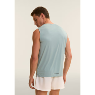 T-shirt senza maniche in tessuto quick dry