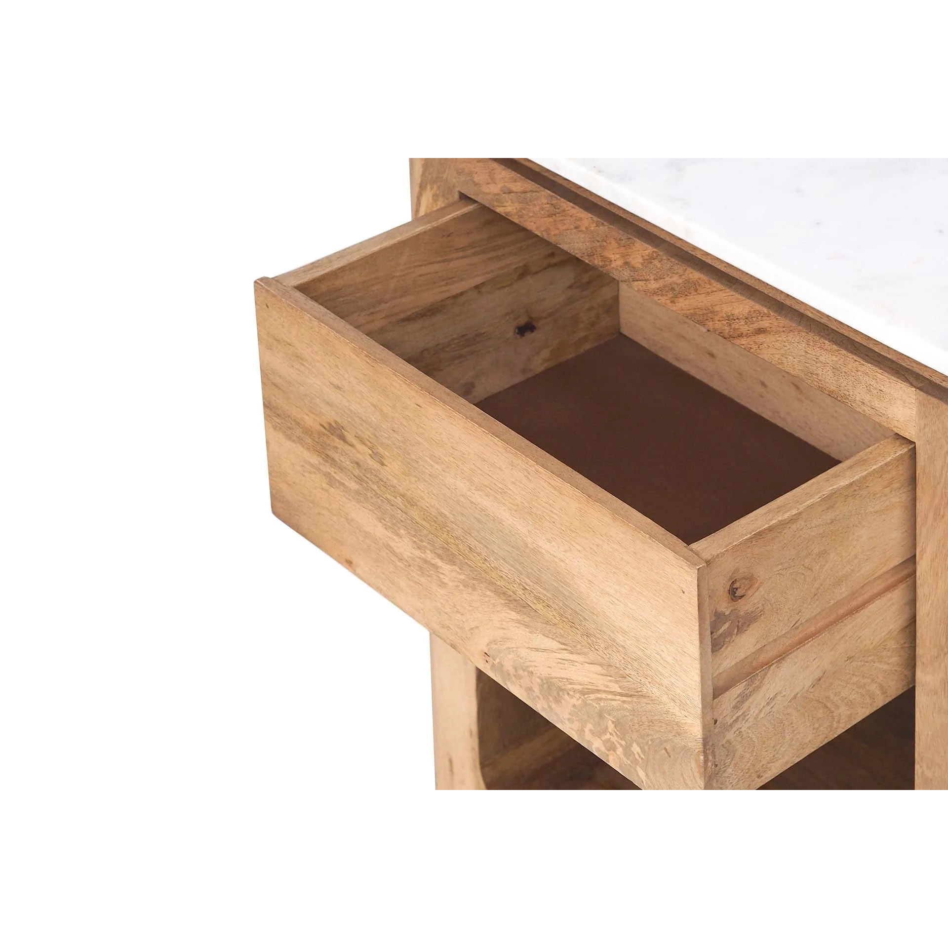 Mesita Madera Mango Marmol Felo 55x40x60 Cm