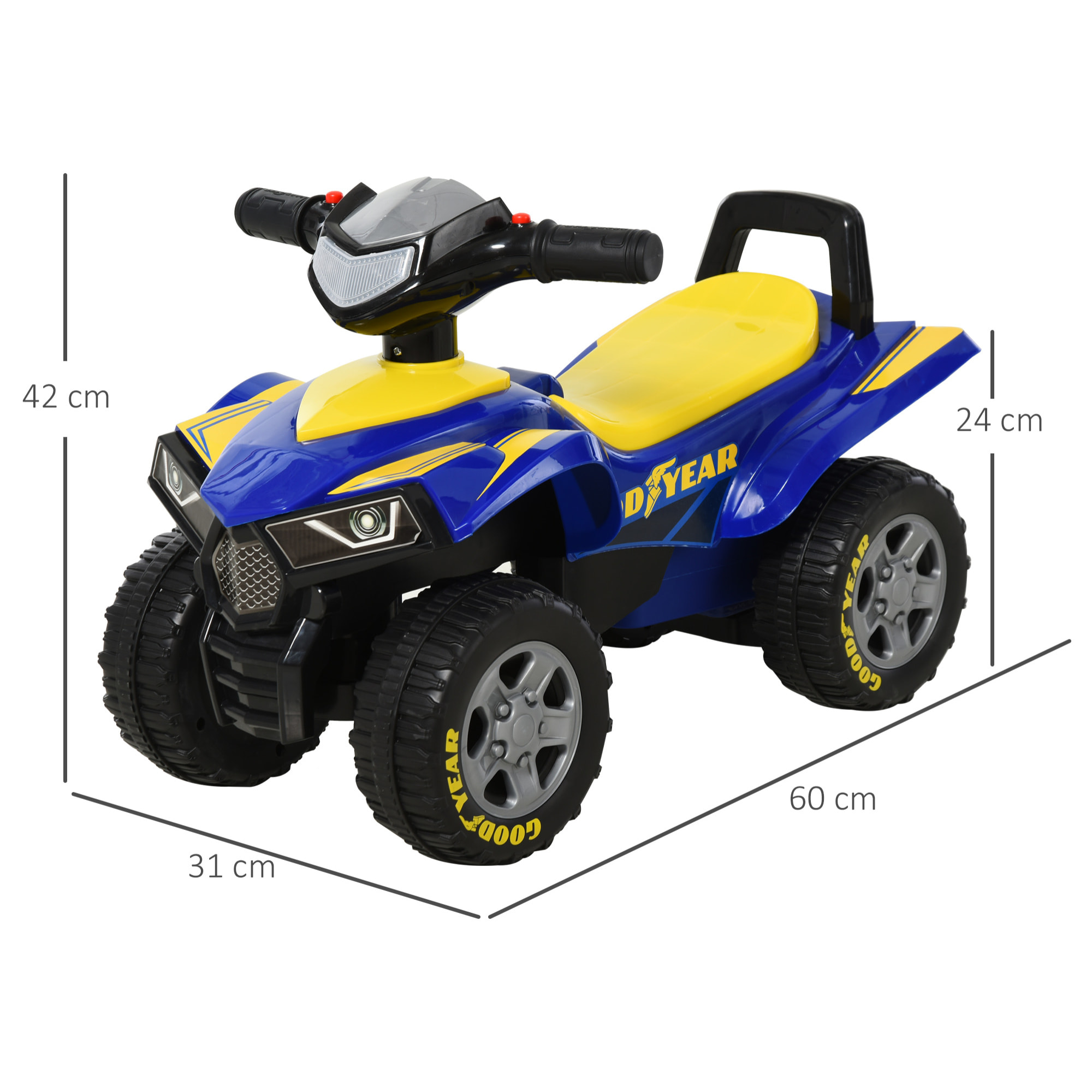 Quad Cuatrimoto para Niños con Luces Sonidos Bocina Azul