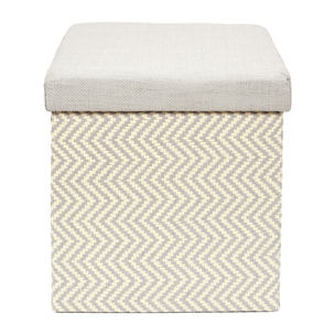 Coffre Pouf Pliable Tresse Gris