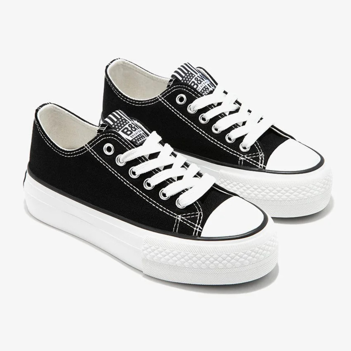 Sneakers basse con plateau nere
