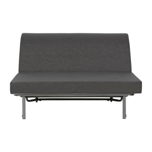 Banquette convertible Melissa, matelas Simmons, 140 x 190 cm, gris
