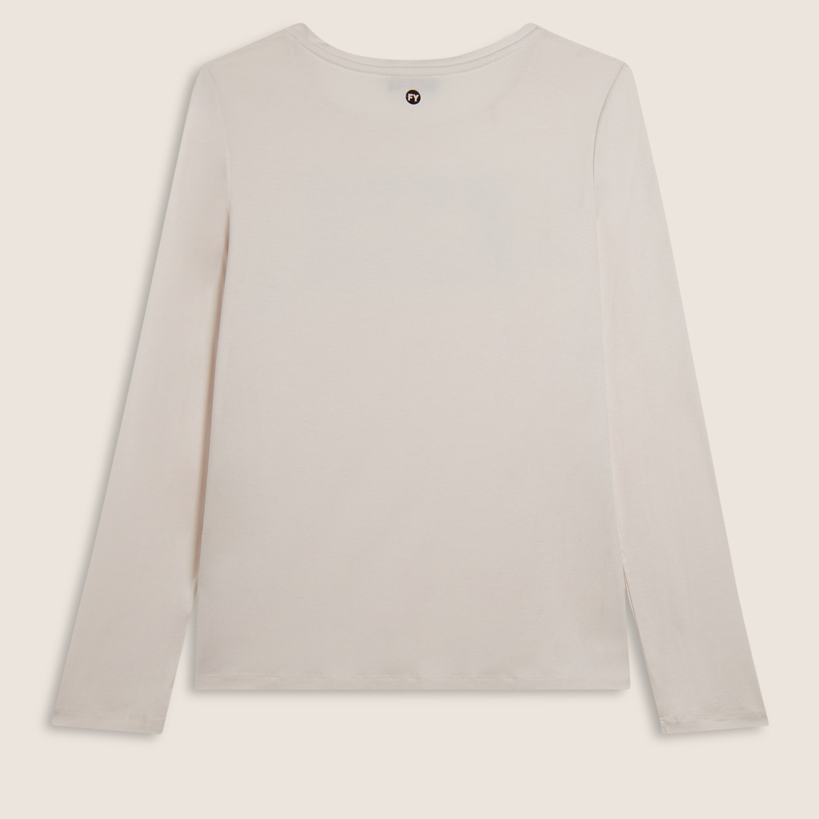 T-shirt donna manica lunga con logo strass