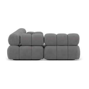 Ruby - canapé modulable d'angle gauche 5 places en velours texturé - Gris