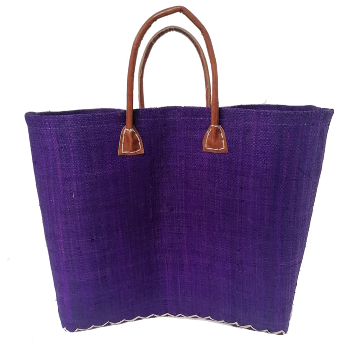 Panier artisanal de Madagascar - Bélo Uni GM Prune