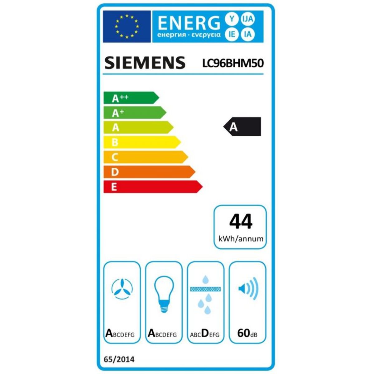 Hotte décorative murale SIEMENS LC96BHM50  IQ300