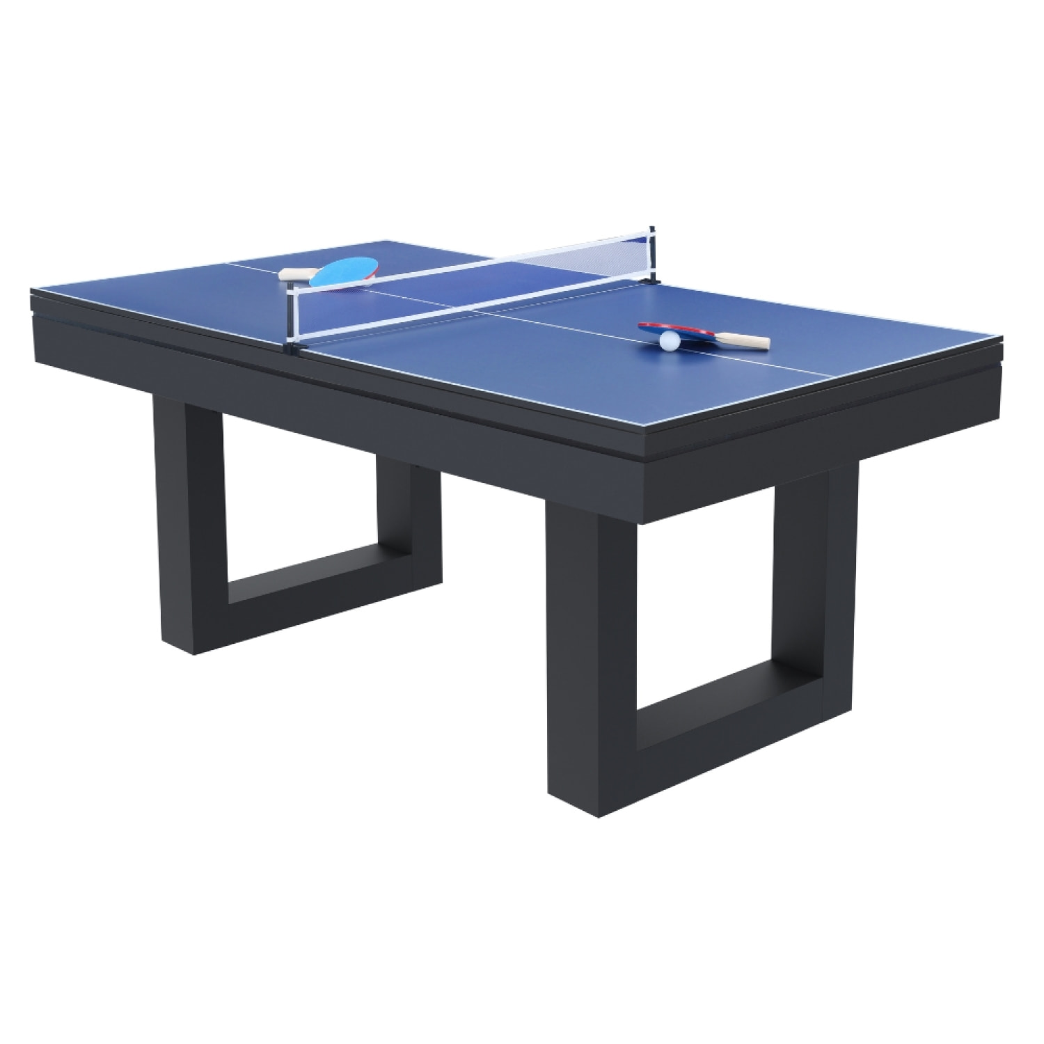 Table multi-jeux 3 en 1 billard et ping-pong en bois noir ARIES