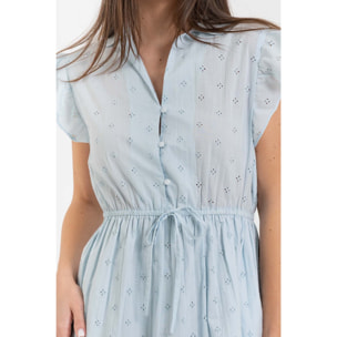 Kocca - Abito estivo donna in cotone traforato con balze e coulisse Donna