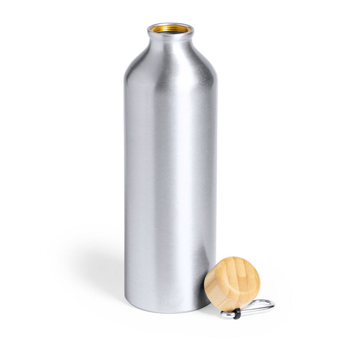 Bidón aluminio 800 ml con tapón bambú