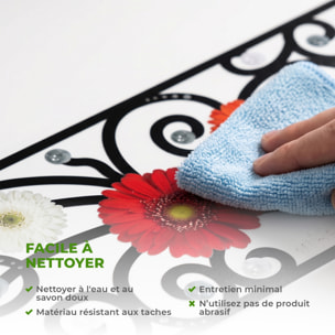 Stickers Muraux décoration adhésifs fleurs en frise