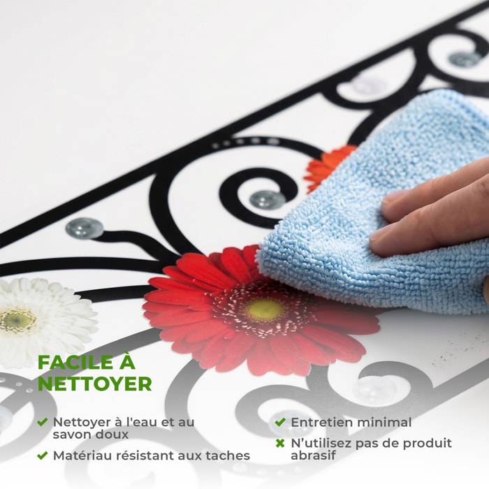 Stickers Muraux décoration adhésifs fleurs en frise