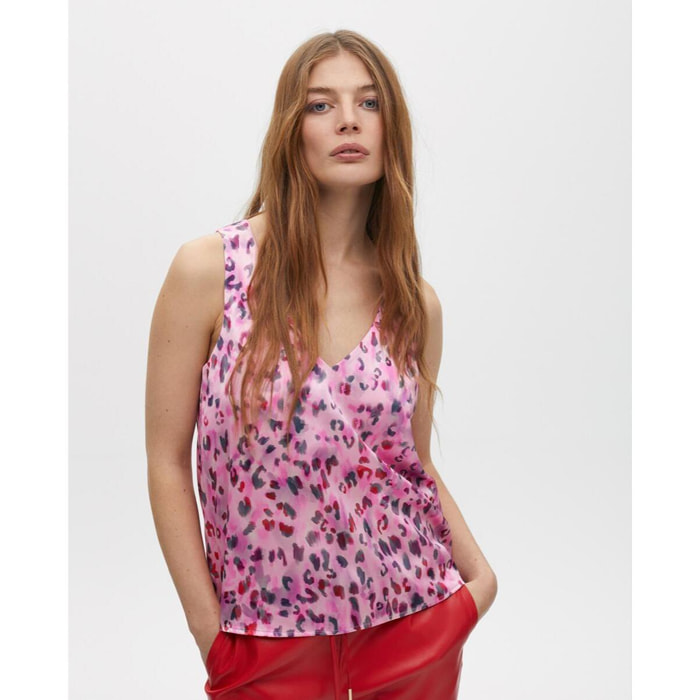 Top Scollo a V Stampato