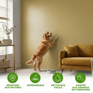 Rouleau adhésif décoratif Vinyle au Mètre - Or - Sticker Lavable Imperméable Mur Cuisine Meubles