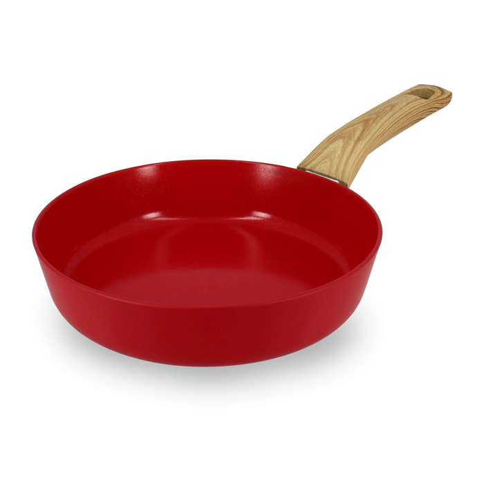 Poêle 20cm avec revêtement céramique rouge - tous feux COLORAMA