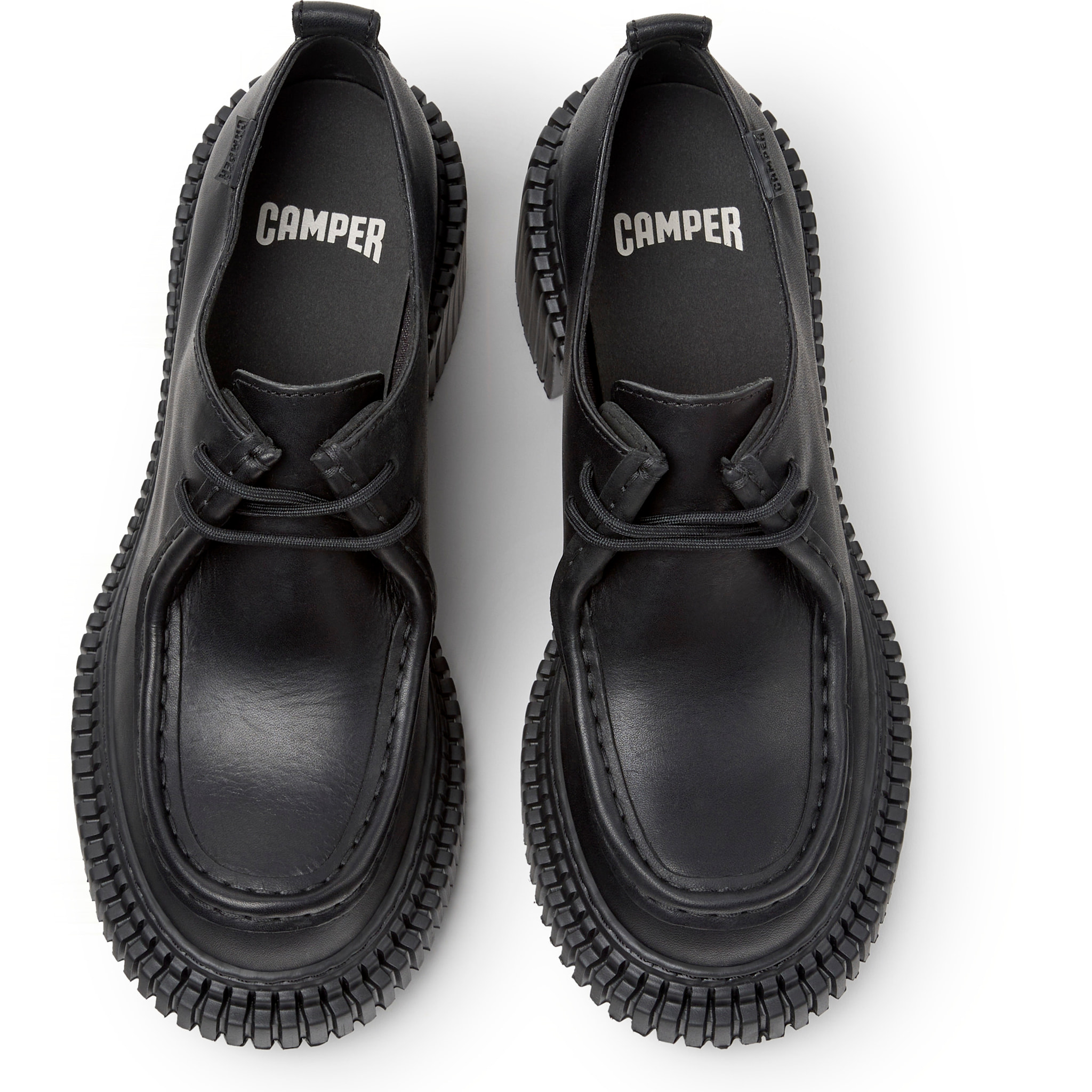 Zapatos de cordones - CAMPER Pix London - Negro - Piel lisa