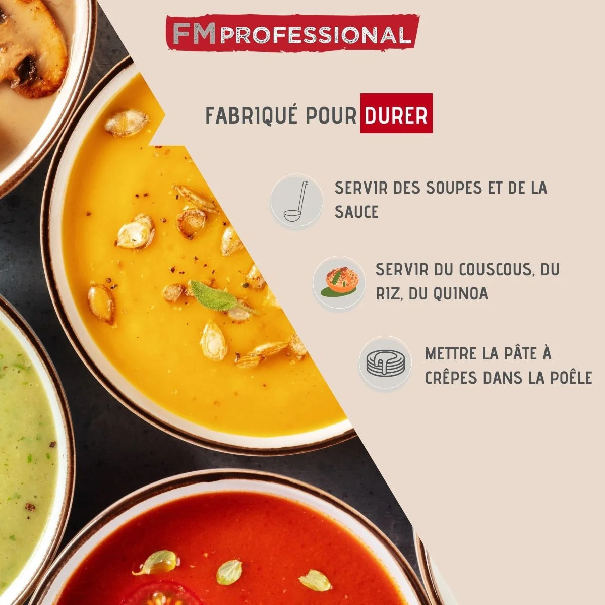 Louche de cuisine inox 31,2 cm FM Professional Divers