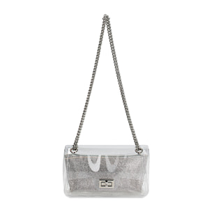 Borsa a tracolla argento in pvc