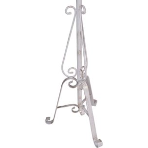 Appendiabiti in metallo pratico da ingresso, Classico attaccapanni, Made In Italy, Ometto con portaombrelli, Uomo Morto, cm 50x50h190, colore Bianco