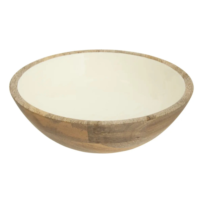 Saladier Inaya D25cm blanc chaud et manguier