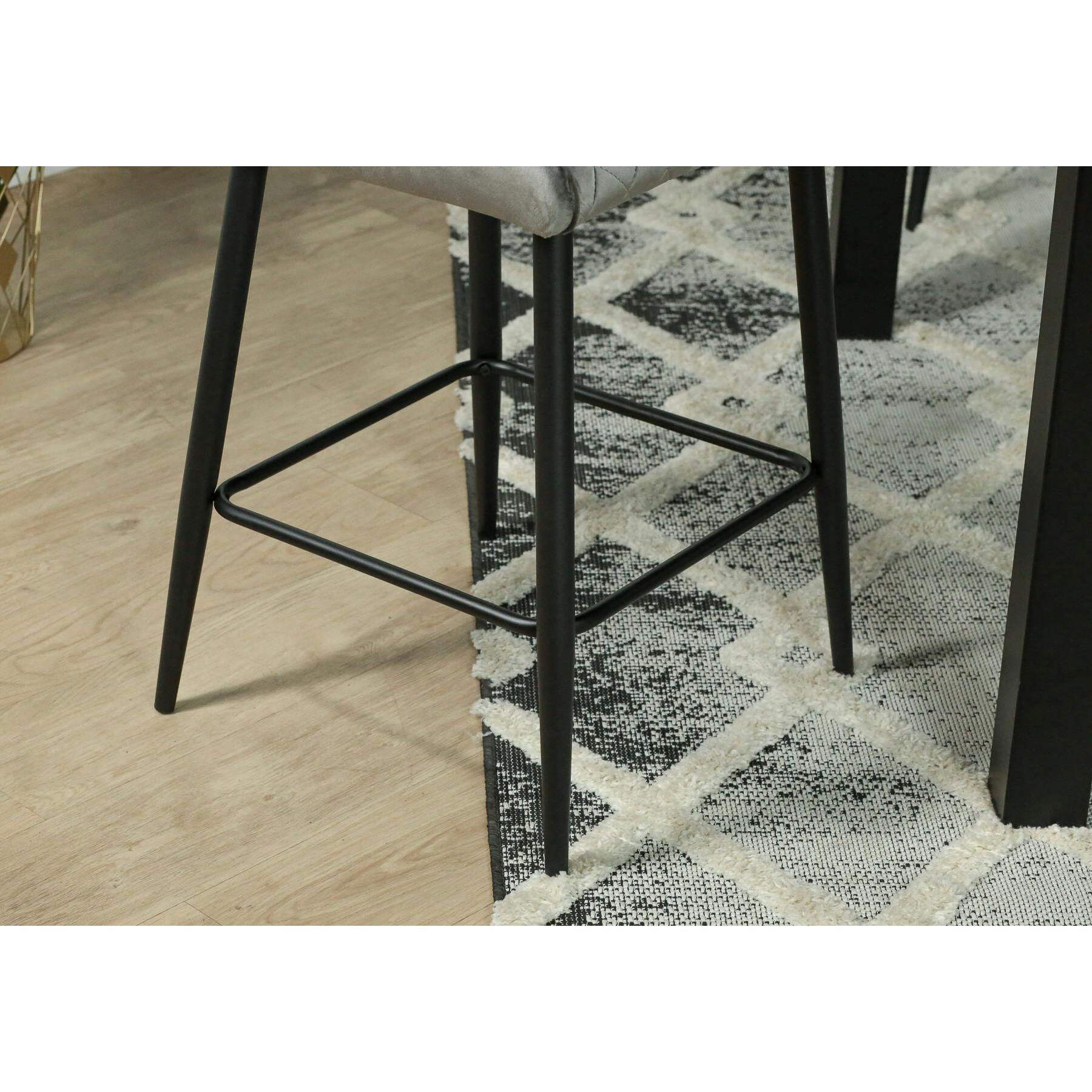 Chaise de bar velours gris (lot de 2) ARLINGTON