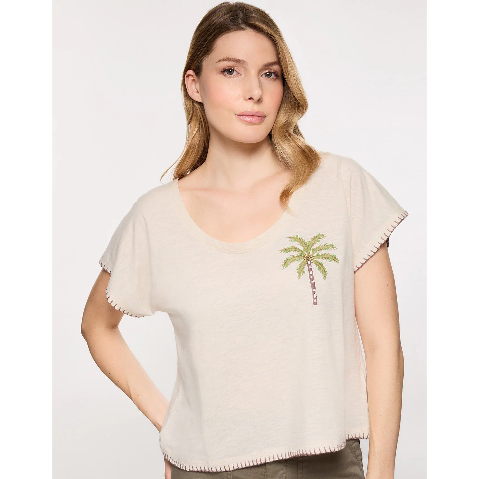Camiseta Manga Corta Beige - Tradu