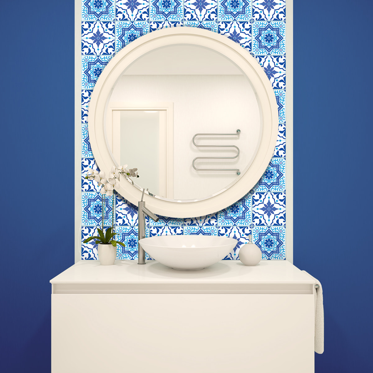 Stickers muraux - Sticker Mural Carrelage adhésif Cuisine Salle de Bain - 24 STICKERS CARRELAGES AZULEJOS GONZALO