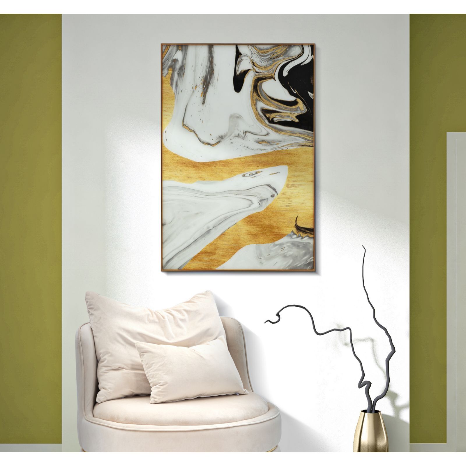 PANNELLO VETRO C/CORNICE GHOSTLY CM 80X3,5X120