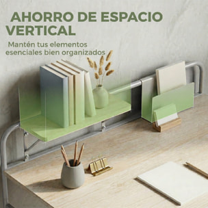 Escritorio, Mesa de Escritorio Moderno con Estante y Estructura de Metal, Fácil Montaje para Oficina en Casa, Dormitorio, Espacios Pequeños, 98x48x88,5 cm, Roble