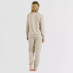 Pantalón largo básico deportivo beige