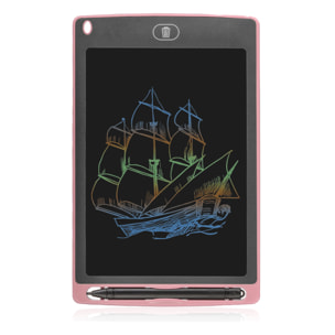 DAM Tavoletta LCD portatile per disegno e scrittura da 8,5 pollici con sfondo multicolore 14x0,6x22 cm. Colore: rosa chiaro