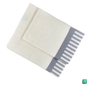 Set Spugna AMALFI 2 Pezzi: Viso+Ospite - Bianco - 450 gr/m² - Puro Cotone