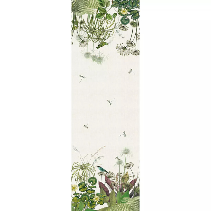 Chemin de table lin & coton lavé 150 g/m² imprimé multicolore Nenuphars parchemin