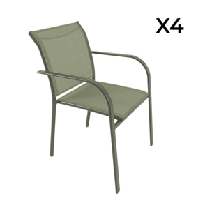 Fauteuil de jardin aluminium (lot de 4) AMARA