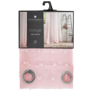 Voilage "Lily" rose clair 140x240cm