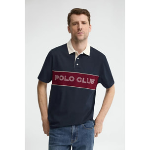 Polo rugby azul marino con bordado Polo Club