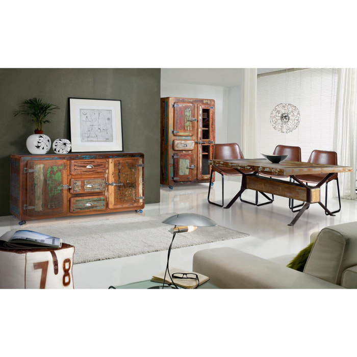 Mesa de comedor - madera reciclada y hierro